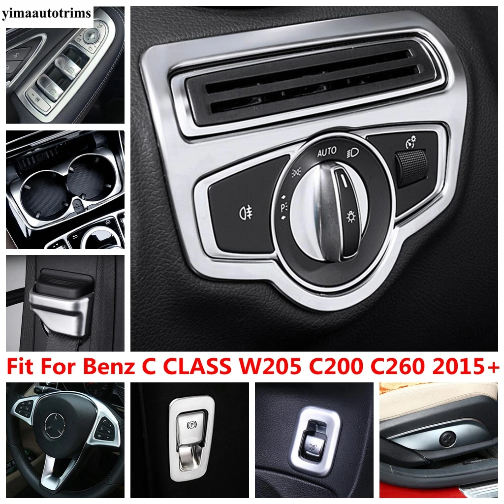 

Window Lift / Head Light / Seat Adjust Panel / Hand Brake Cover Trim For Benz C CLASS W205 C200 C260 2015 - 2021 ABS Accessories