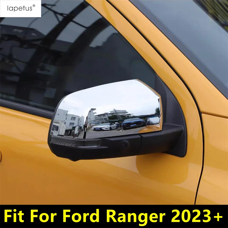 

Side Rear View Mirror Caps Shell Protection Decoration Cover Trim For Ford Ranger 2023 2024 ABS Chrome Carbon Fiber Accessories