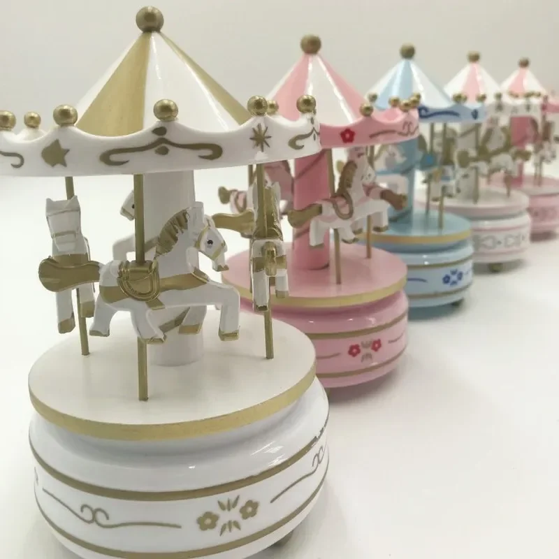 Customizable Musical Carousel Cake Topper Rotating Birthday Decoration Baking Ornament for Party Celebration Supplies Gift