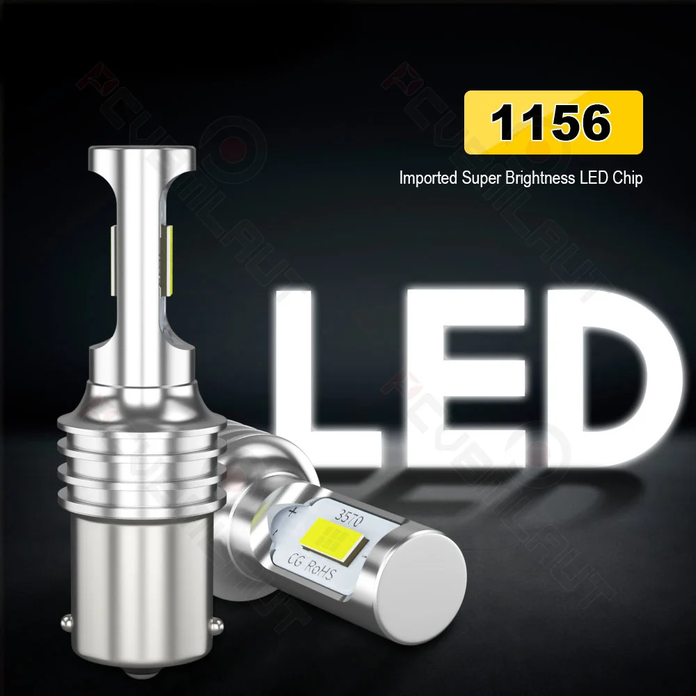 

ChuSyyRay 2PCS Car lights 1156 Super Bright LED Headlights High Low Beam Fog Light Bulb White 12V Minisize Car accsesories