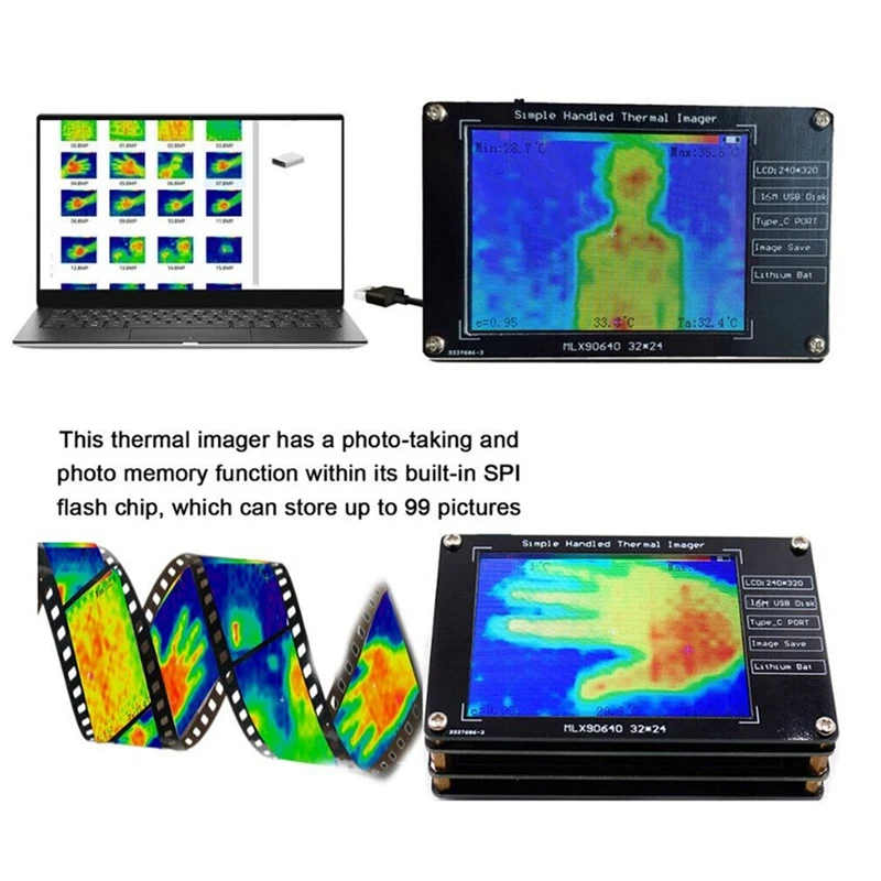 Imagem -05 - Câmera de Imagem Térmica Infravermelha Multifuncional Portátil Portátil Câmera Profissional Novo 32 Tela 7-em1