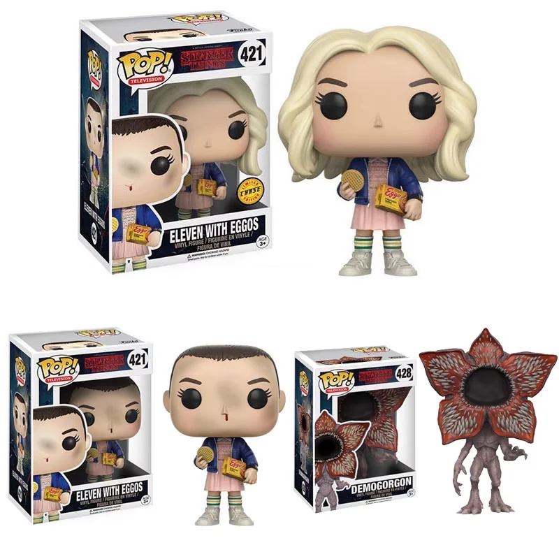 Hot Stranger FUNKO POP TELEVISÃO Anime ALVEN COM EGGOS # 421 Demogorgon # 428 FIGURE Action Brinquedos de coleção infantil