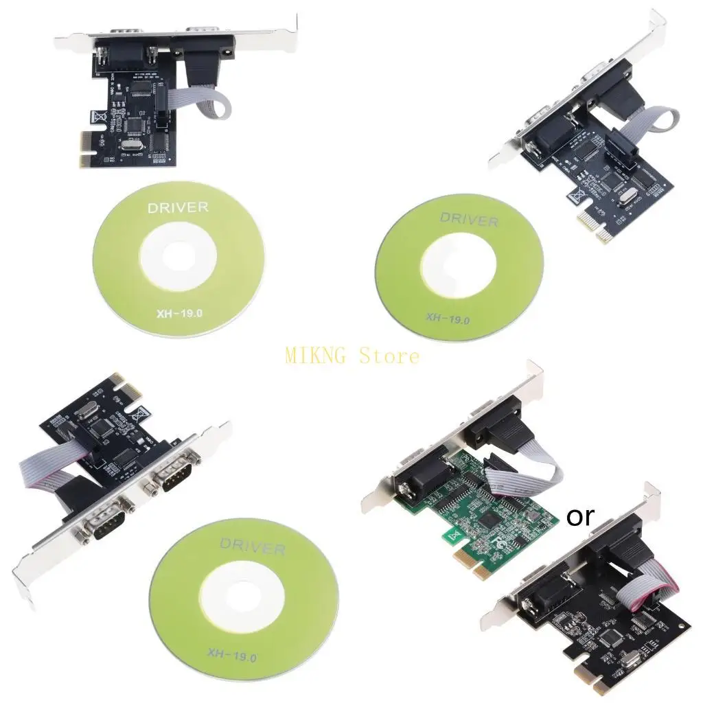 

PCIe Dual Serial Expansion Card Chip AX99100 2 Port Industrial DB9 COM RS232 best sale