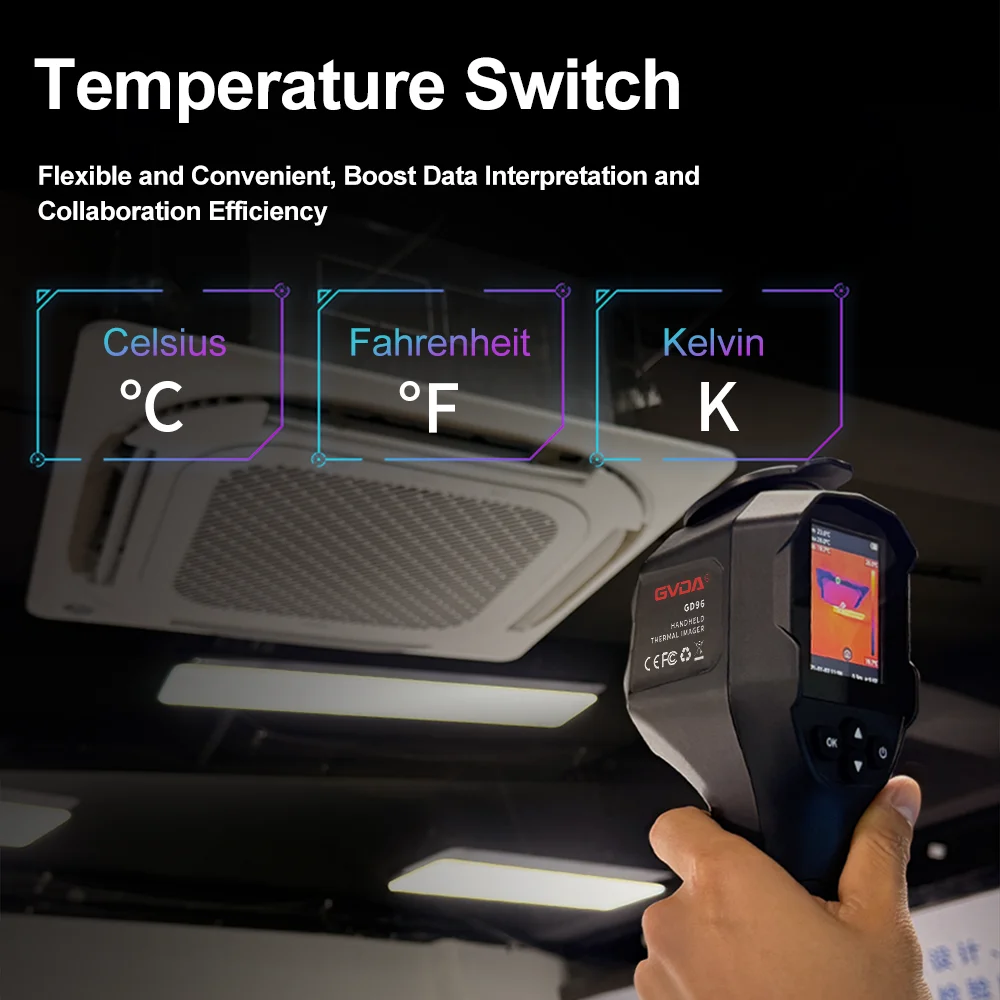 GVDA Portable Thermal Imaging Camera Infrared Thermal Imager Temperature Detector for PCB Circuit Troubleshooting Pipeline Test