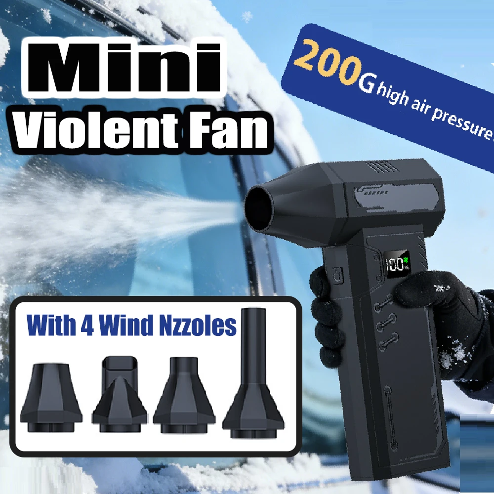 

Higg Speed Violent Fan 130000 об/мин Электрический пылесос с 4 насадками Турбоструйный вентилятор Мощный воздуходувка Инструмент для очистки клавиатуры автомобиля