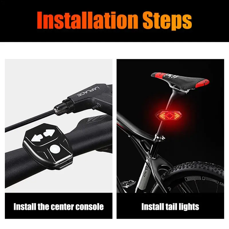 Bike Tail Light With Turn Signals Wireless Remote Control Waterproof Bicycle Rear Light Bicycle Warning Light With Horn