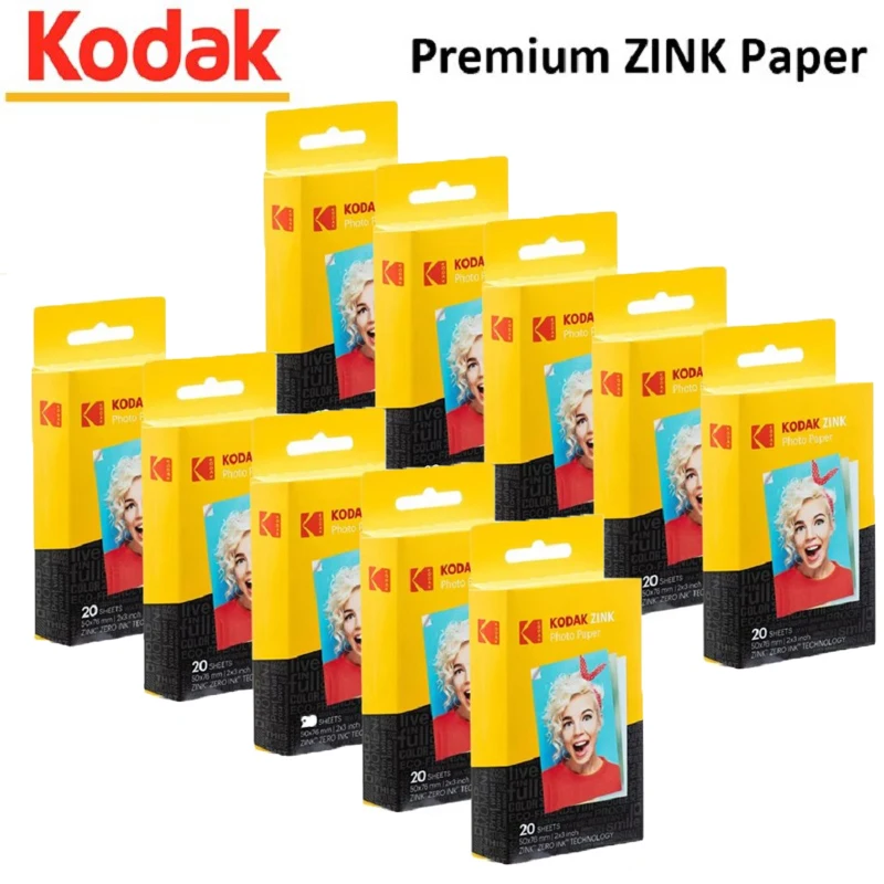20/40/60/80/100/200 Sheets Original Kodak Zink Photo Paper 2