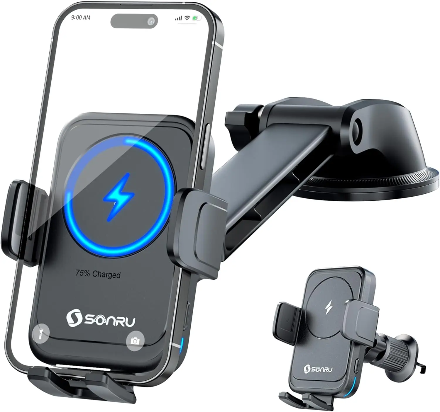 

Умный автомобильный держатель для телефона 2025 года, беспроводное зарядное устройство 15 Вт с Magsafe, автоматическим зажимом, совместимое с приборными панелями и вентиляционными отверстиями