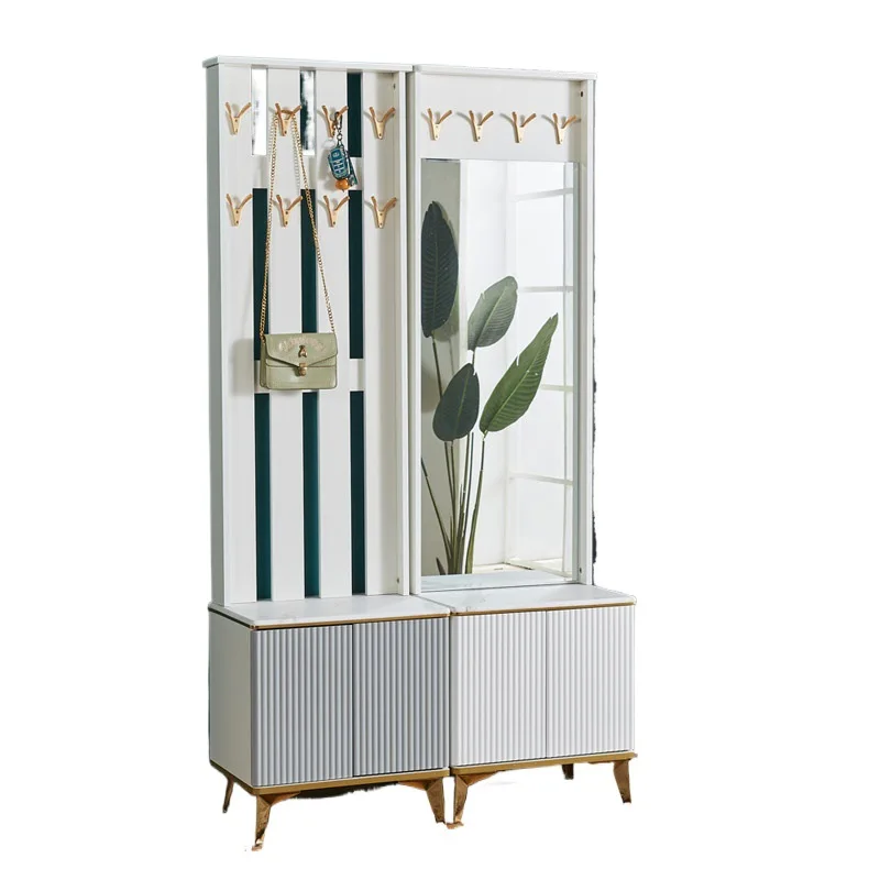 

Clothes and hats, shoe rack, floor-to-ceiling bedroom shoe cabinet with full-length mirror