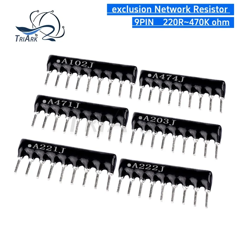 

10pcs 9PIN A09 exclusion Network Resistor DIP 200R 330R 510R 1K 2K 2.2K 3K 4.7K 5.1K 6.8K 10K 20K 22K 33K 47K 51K 100K 470K ohm