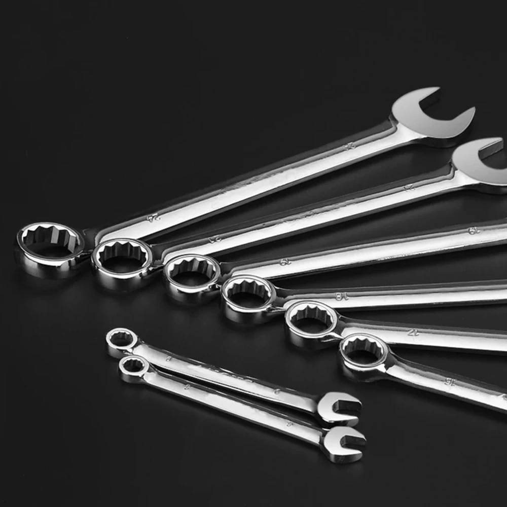 Wrench Set - with Canvas Bag Packaging, Auto Repair Set, Chrome Vanadium Steel Wrench Tool, Plum And Dual-Purpose Type