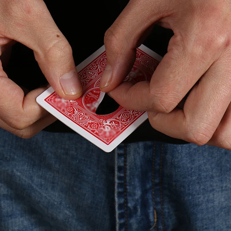 Azul a vermelho mudança de cor buraco preto truques mágicos cartão desaparecendo close-up adereços magia prop ilusão truque prop