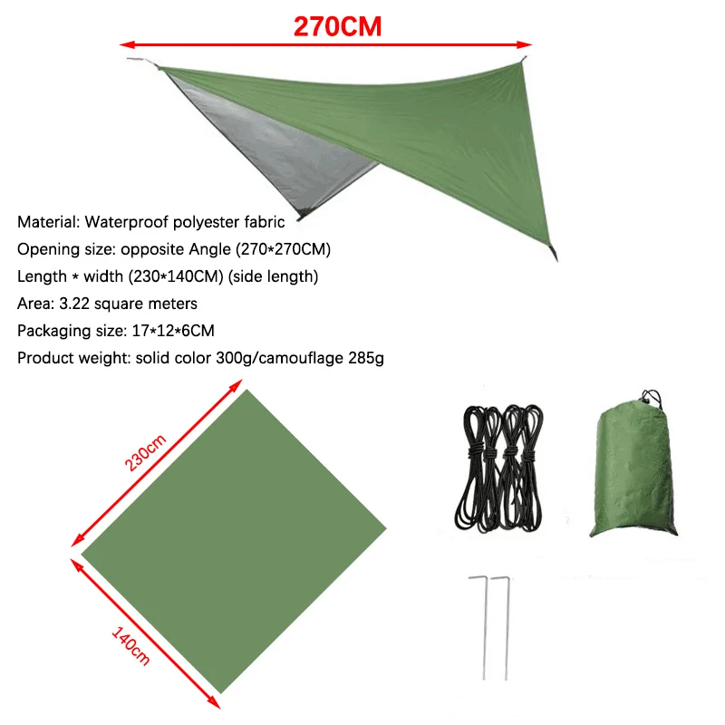 Waterproof Tent Tarp Outdoor Camping Hammock Ultralight Travel Canopy Sunshade Floor Mat Garden Beach Awning Canopy Sun Shade