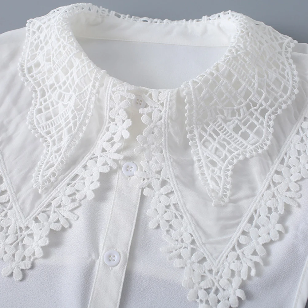 

Decorative False Collar White Hollow Out Lace Women Costume Accessory Highquality Materials Comfortable Wear Stand Out Crowd