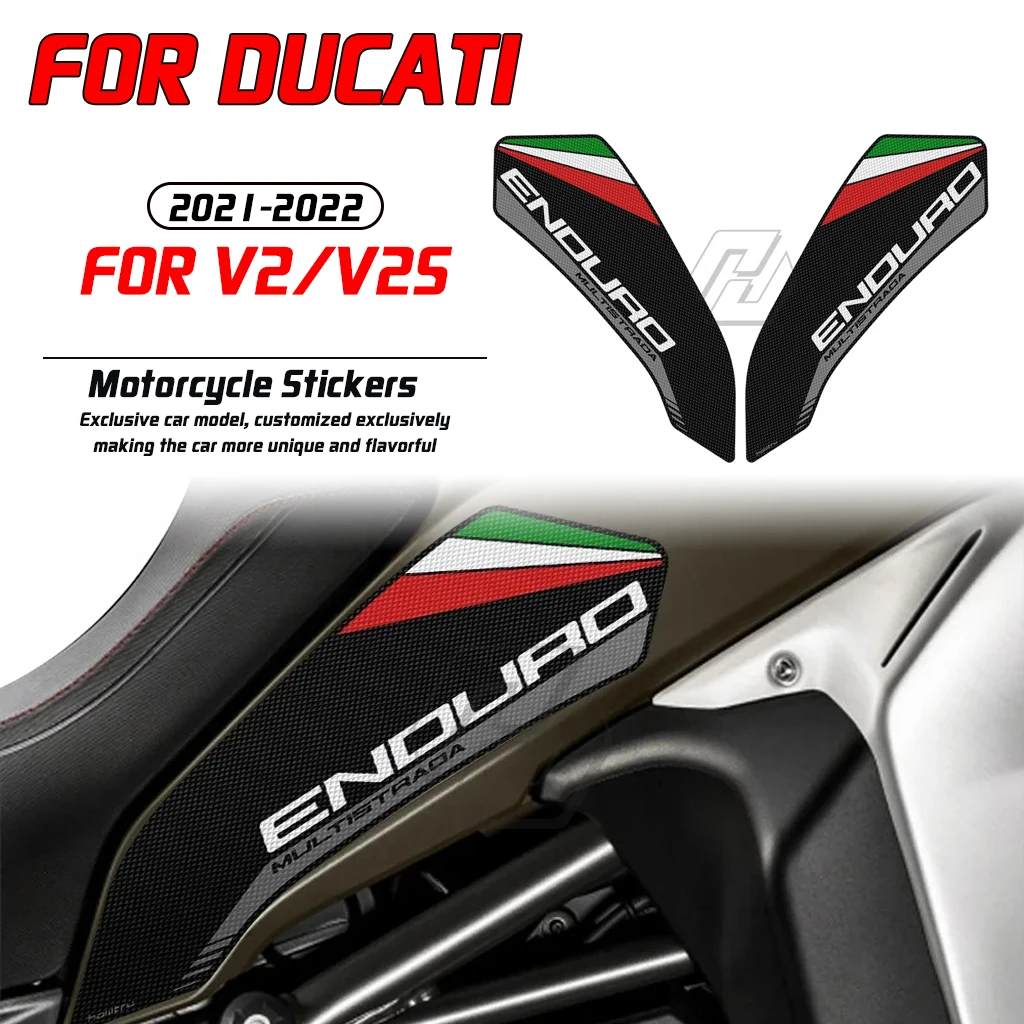 

For Ducati Multistrada Enduro 1200 1260 V2 V2S motorcycle side fuel tank pad kit knee anti slip leather sticker