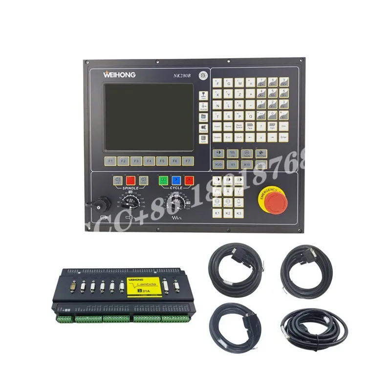 CNC WEIHONG NK280B controller software NC Studio V10 3/4 axis ATC spindle sistem control ter integrasi bus Lambda 21E baru