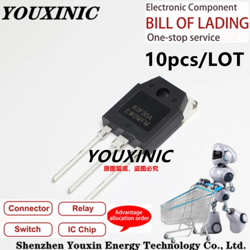 YOUXINIC  2021+ 100% New Imported Original SFR60F30APN  SFR60F30APS  SL60F30A 60F30A TO-247 Fast Recovery Diode 60A 300V