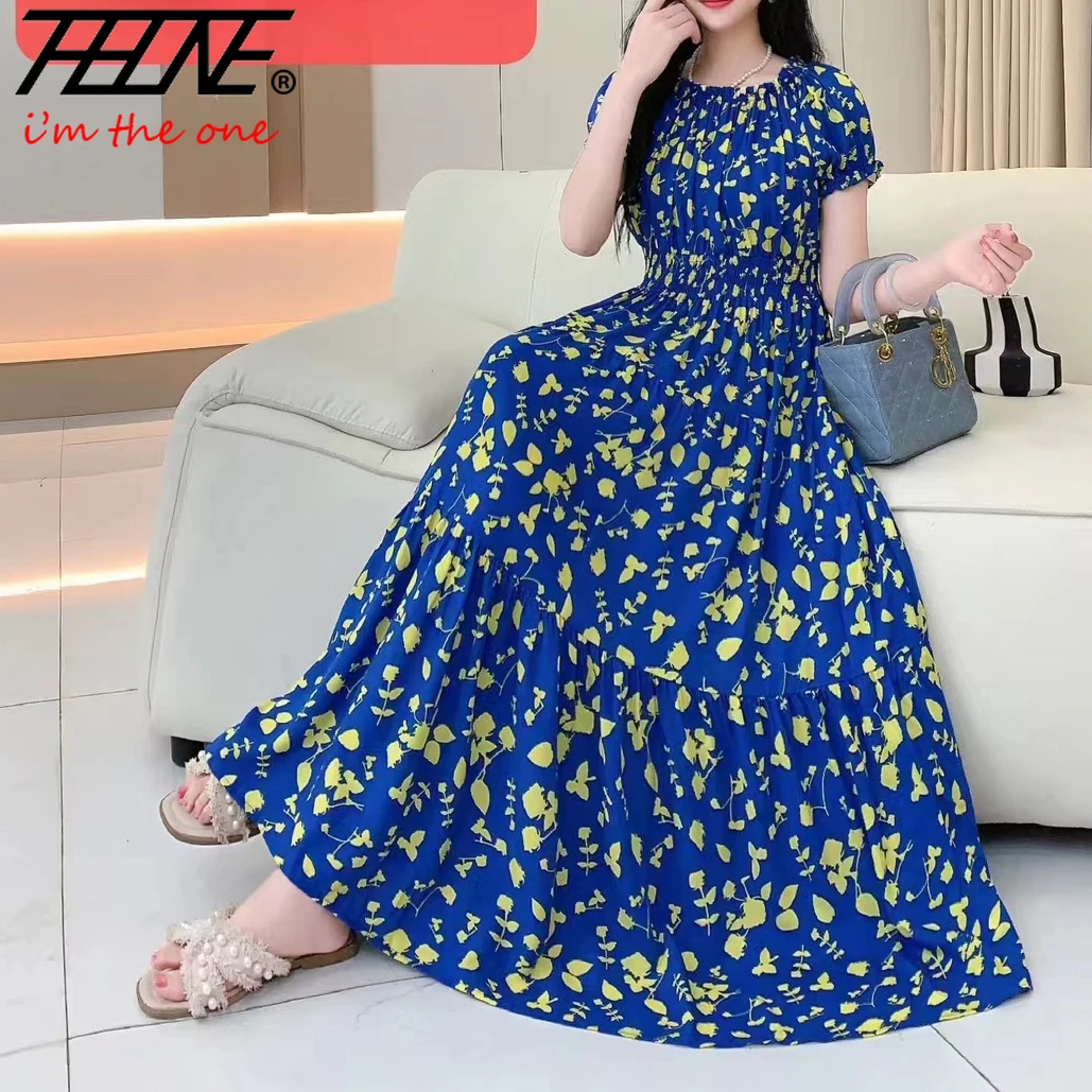 Thhone Vestidos Robe Maxi Lange Zomerjurk Vrouwen Indianenkleding Bohemian Katoenen Linnen Bloemen Strand Koreaanse Casual Boho Jurken