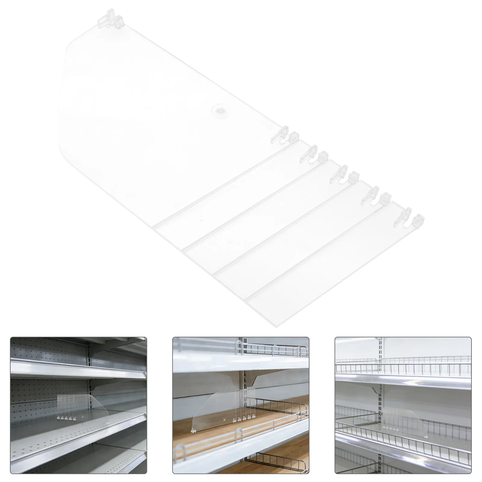 4Pcs Clear Supermarket Shelf Divider 4.7 11.2 L Universal Transparent Plastic Retail Shelf Organizer Pantry Closet