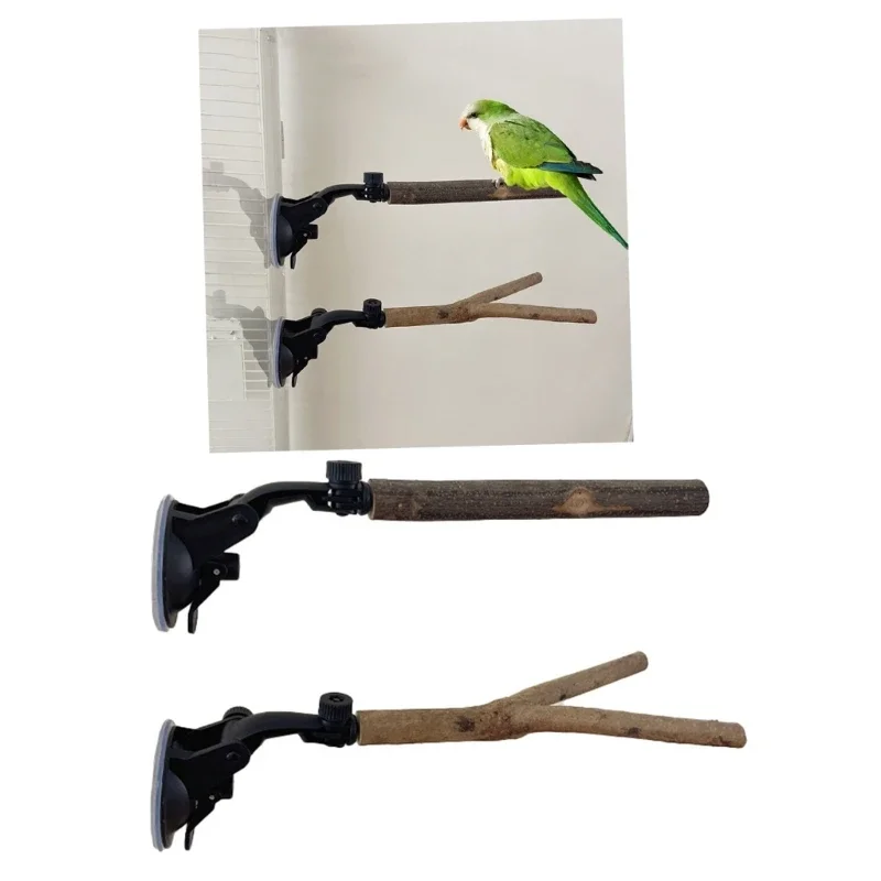 Accessories Perches Stand Wood Perch Suction Cup Bird Toy new Parrot Perch Birdcage