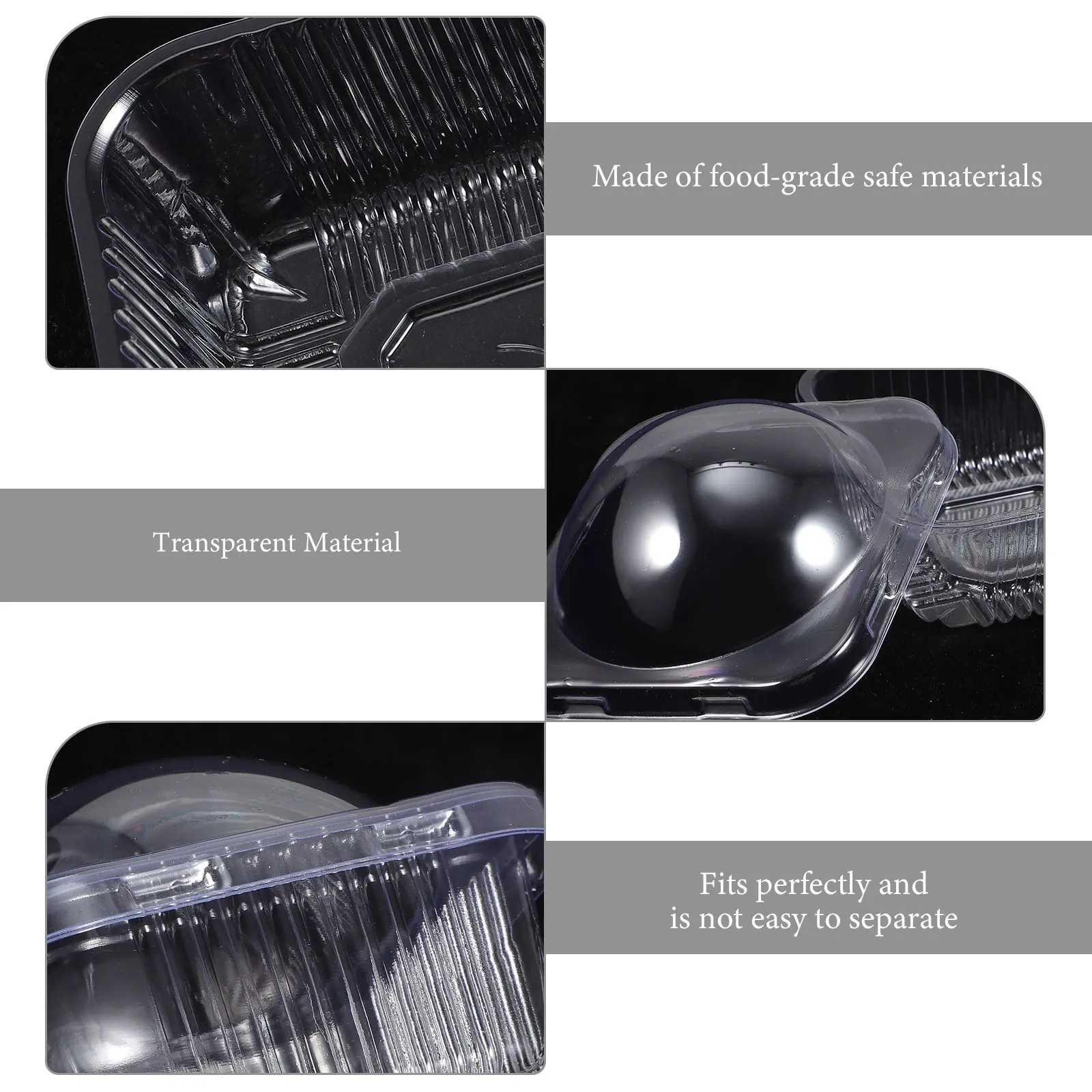 

50 pcs Dessert Boxes Food Grade Packaging Containers Cupcake Cookie Boxes Baking Supplies Compact Clear Bakery for Christmas