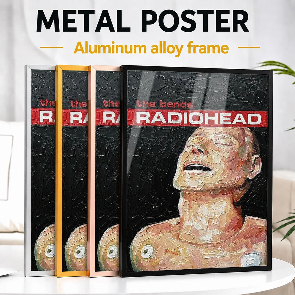 Radiohead The Bends Album Framed Metal Print Customized Photo Curated Sound Style Wall Art For Music Room Unique Listener Gift
