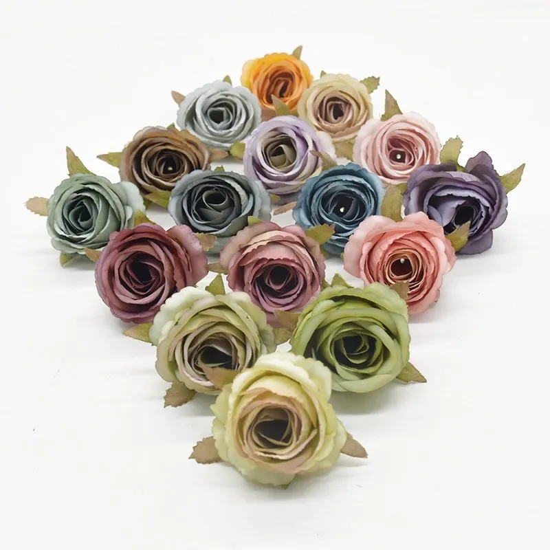 Künstliche Blumen Silk Rose Hause Hochzeit Dekorative Pflanzen Diy Geschenke Candy Box Herbst Dekoration Handwerk Anordnung Weihnachten – Detail 4