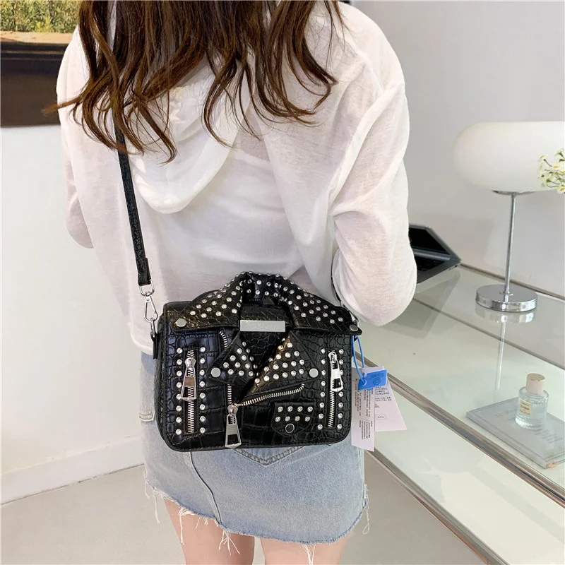 Luxury Women\'S Shoulder Bags Hip Hop Lapel Jacket Crossbody Bag High Grade Handbag Purses Designer Clothes Shape Ladies Tote