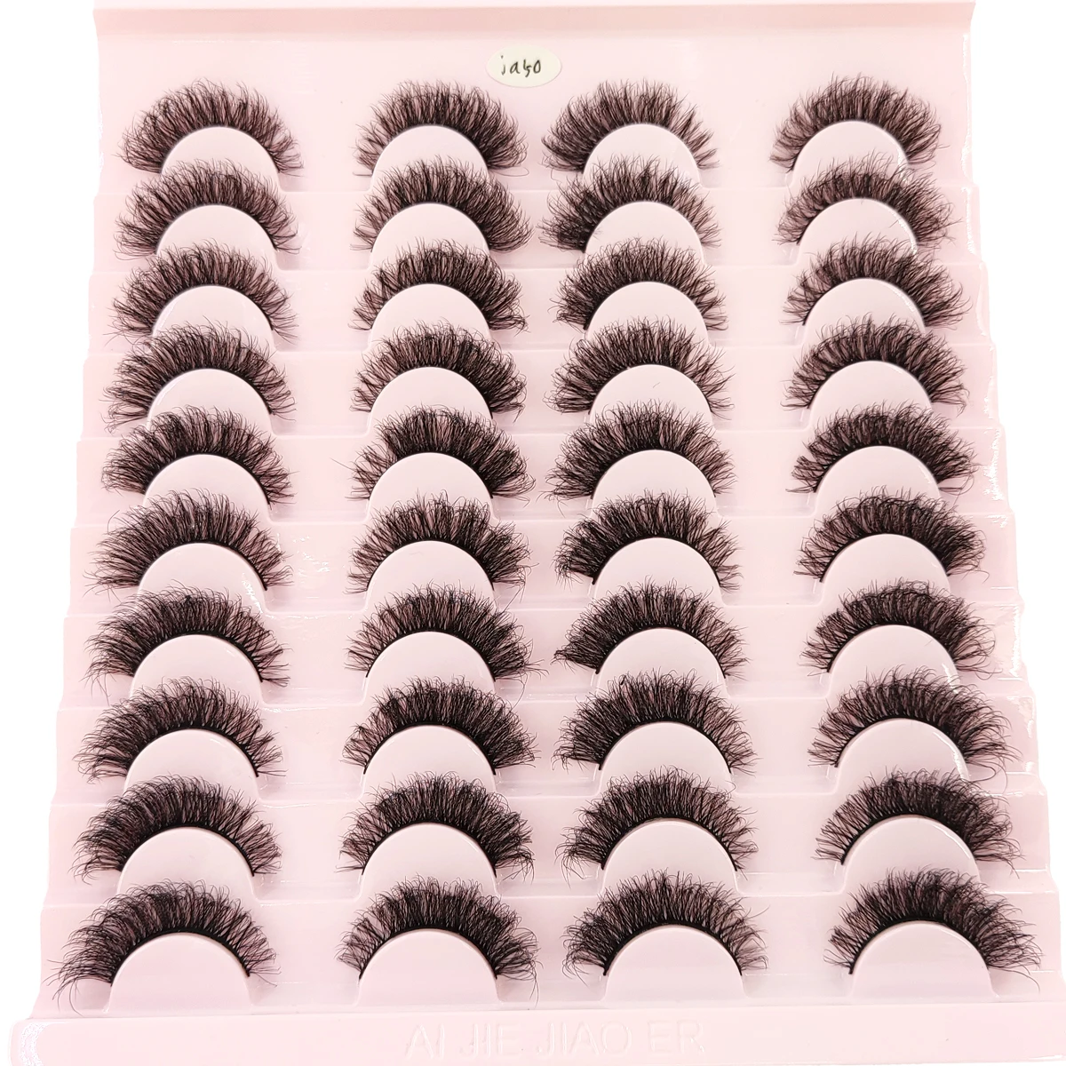 HBZGTLAD 20 رموش صناعية مزدوجة من المينك رقيق وديناميكي طبيعي للتجعيد رموش صناعية خفيفة ومرنة