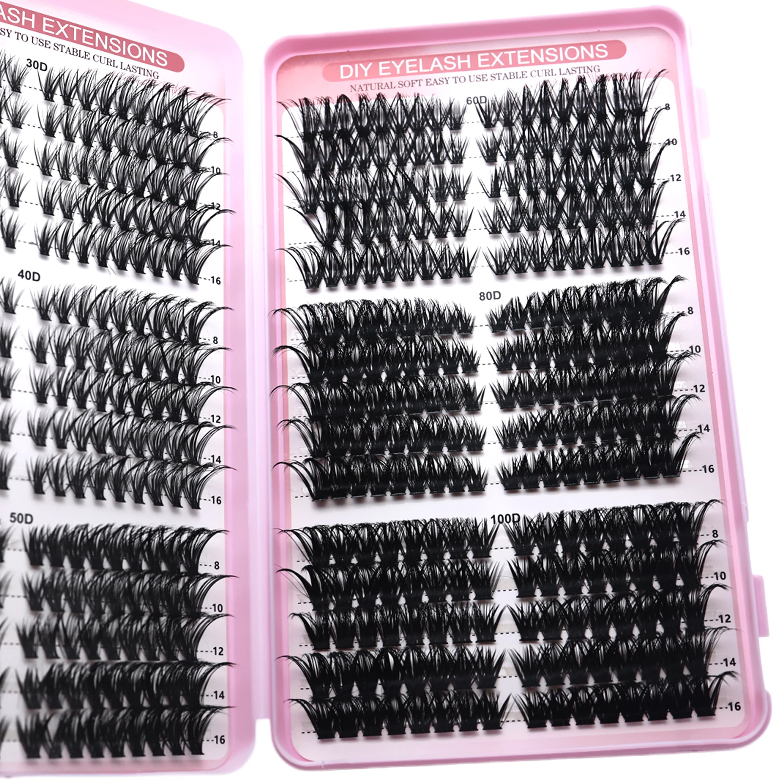 Lash Clusters DIY Eyelash Extensions 30D-100D Mixed Lashes Natural Look Individual Cluster Lashes for Beginners