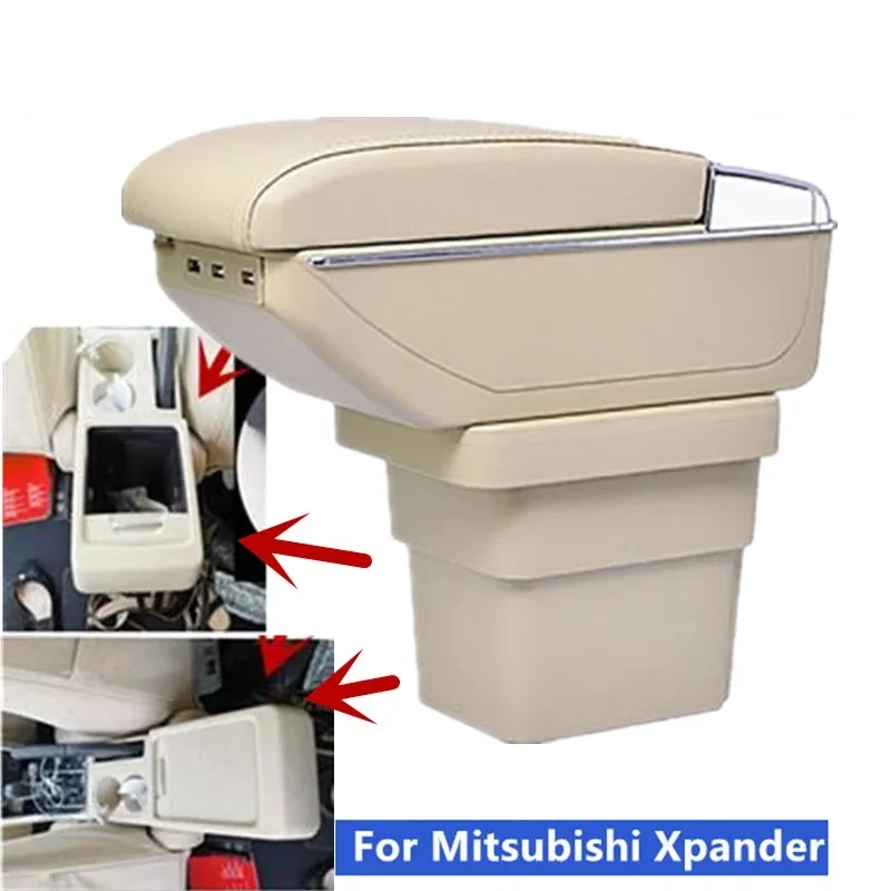 

NEW For Mitsubishi Xpander Armrest Box For Mitsubishi Xpander Car Armrest Storage Interior Retrofit USB Charging Car accessories