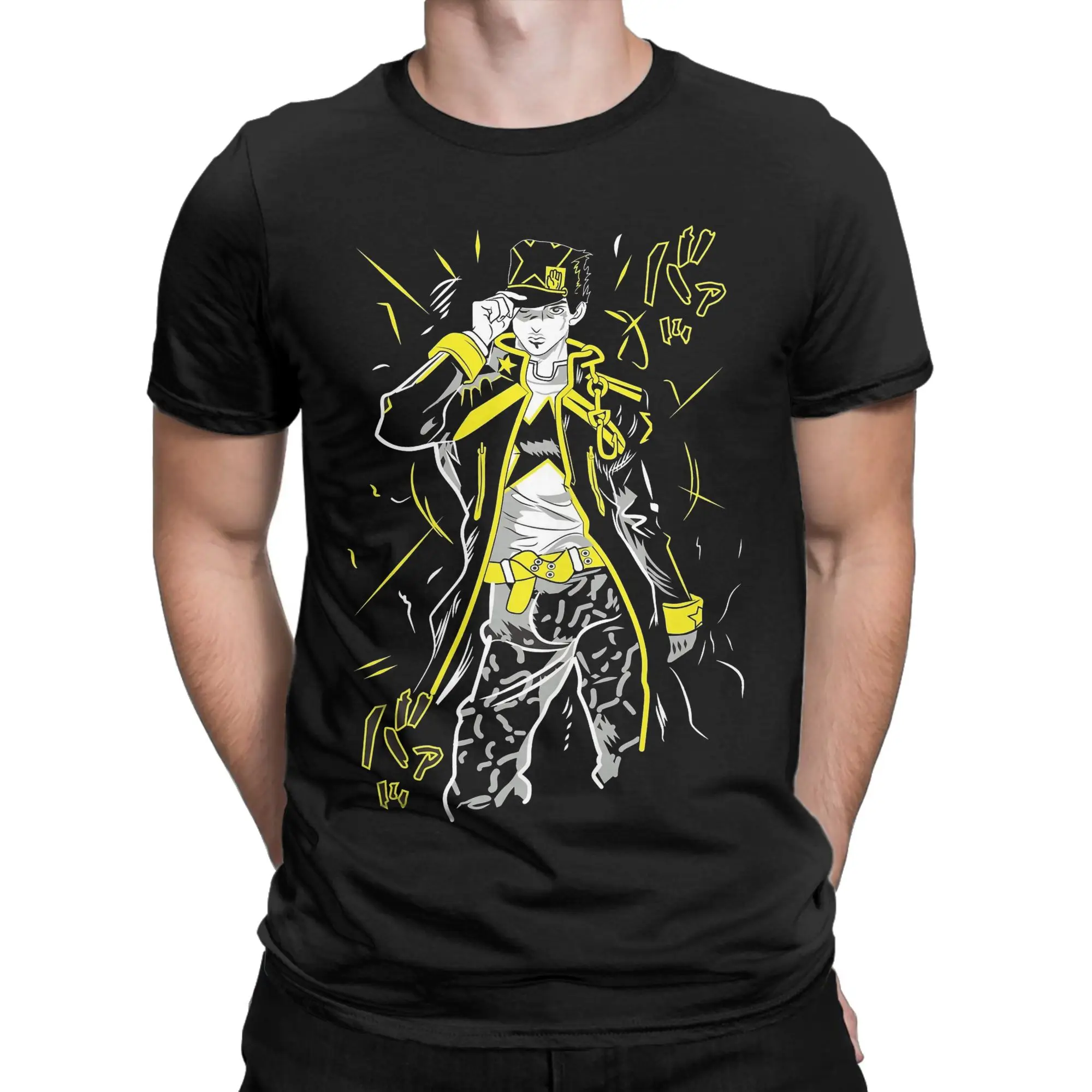 

JOJOS Bizarre Adventure Anime Apparel Unisex T Shirts Pure Cotton Tee Graphic Kujo Ora Ora Ora T-shirt Clothing