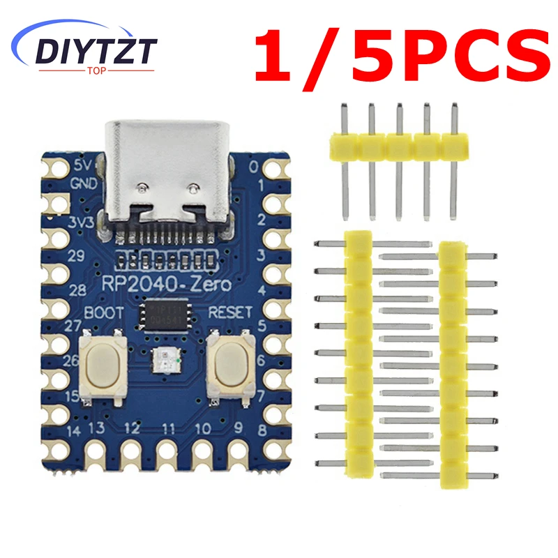 1/5PCS RP2040-Zero RP2040 For Raspberry Pi Microcontroller PICO Development Board  Dual-core Cortex M0+ Processor 2MB Flash