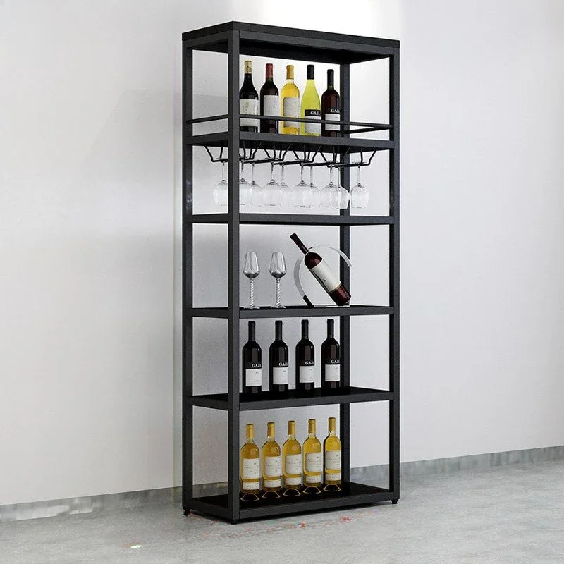 Storage Cabinet Furniture Display Bottle Wine Bar Drinks Shelf Wall Mounted Botellero Vino Mini Club Industrial Buffet Metal