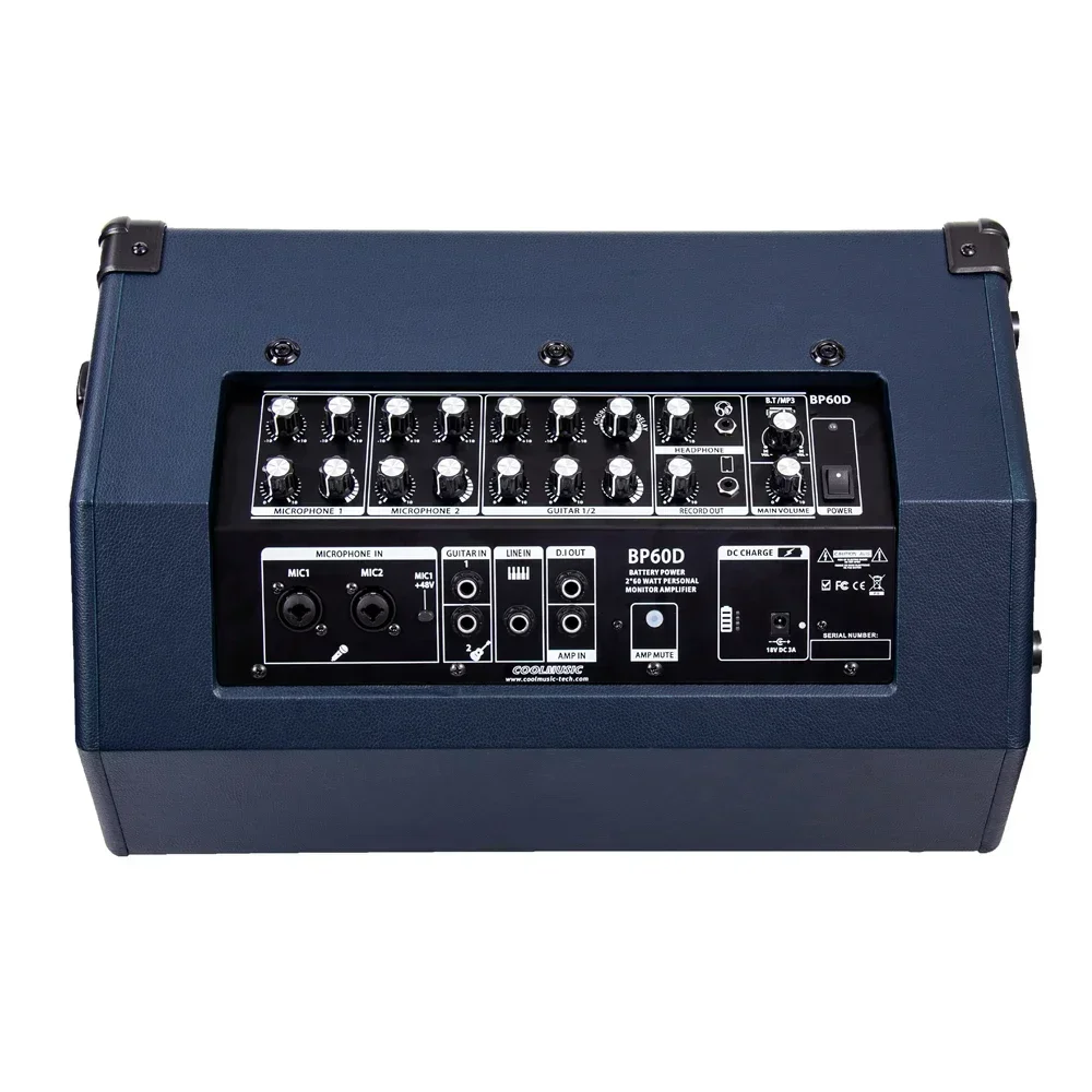 Yyhc COOLMUSIC BP60D 120 واط الخشب قوة مكبر صوت الجيتار ل باسكر مكبر الصوت في الهواء الطلق مع ميكروفون مدخلات تردد تأثيرات #5