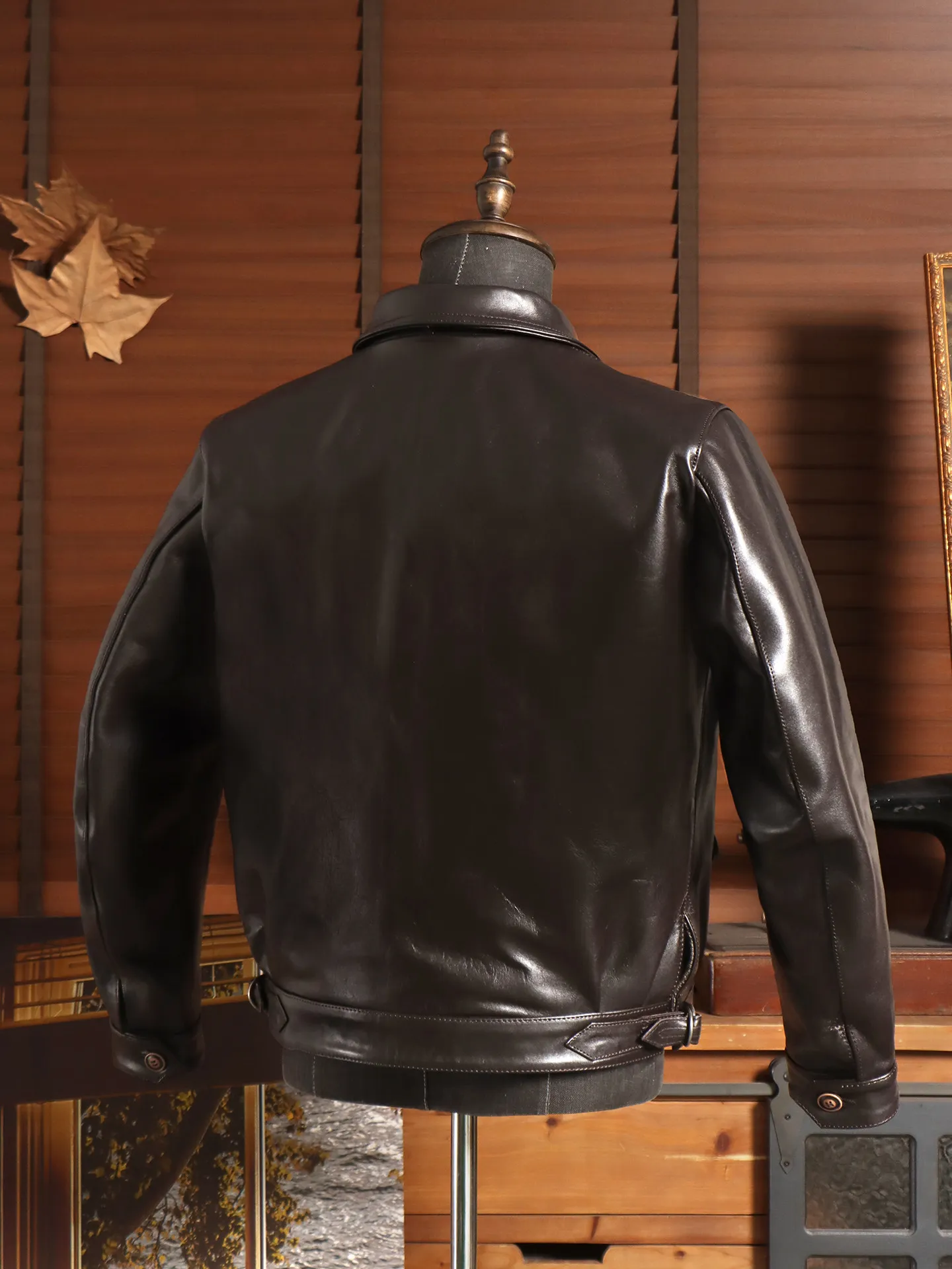 Tailor Brando Italian Full Grain Vegetable Tanned Horsehide Classic Hartman Vintage Leather Pilot Jacket