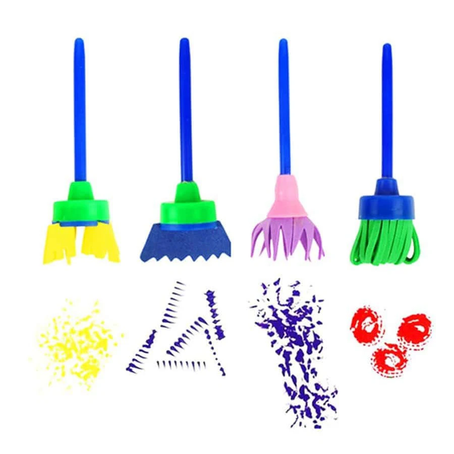 30pcs/set DIY Painting Sponge Children Handmade Painting Kit Brush Roller Graffiti Tools Kindergarten Art Aids Gift for Kids