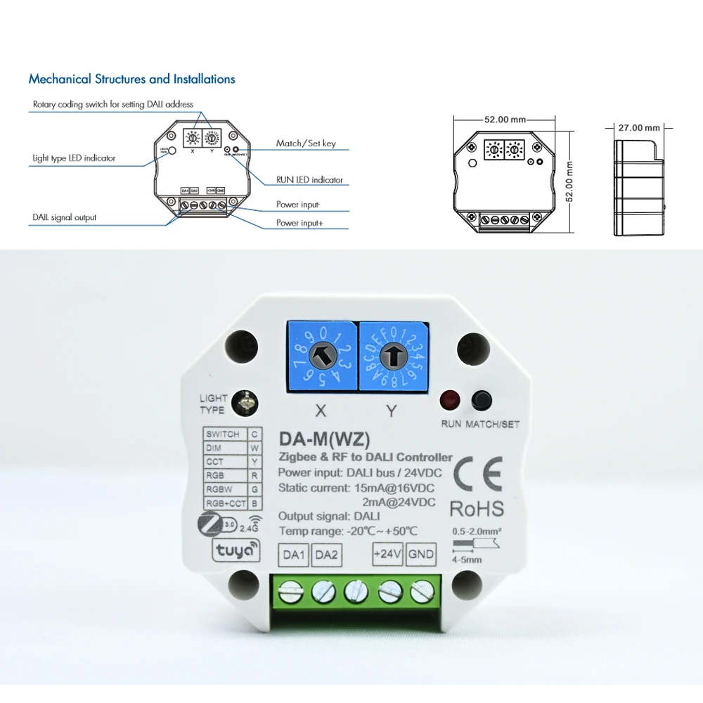 Imagem -06 - Zigbee-tuya App Controle de Voz Interruptor Inteligente Dimmer Tuya App Dimmer Rgb Rgbw Rgbcct Fita Led Dimmer Dimmer Alexa 24v