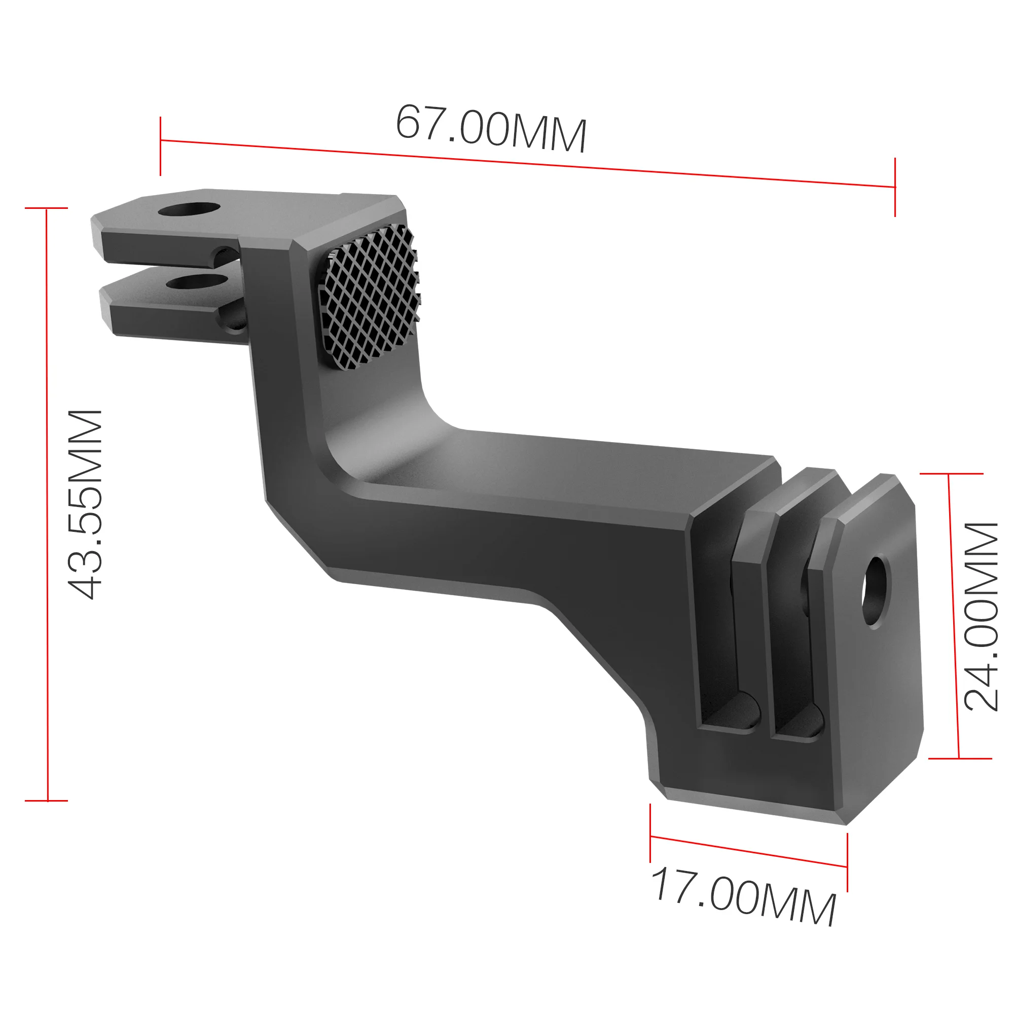 Aluminum 90° Vertical Elbow Bracket Mount Adapter for GoPro Hero 8 9 10 11 11 Mini 12 13 Camera