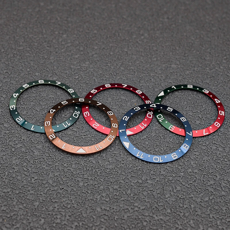 กรอบนาฬิกา38มม. ใส่ได้กับ SKX007 SKX009 SKX011 srpd นาฬิกาผู้ชายกรอบเซรามิกซ่อมแซมชิ้นส่วนที่มีการเคลื่อนไหว NH36 NH35