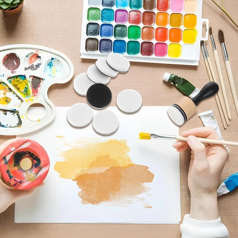 62Pack Ink Blending Tool - 2Pcs Mini Applicator Tools And 60Pcs Replacement Foam Pads, Ink Paints Mixing Blending Tool