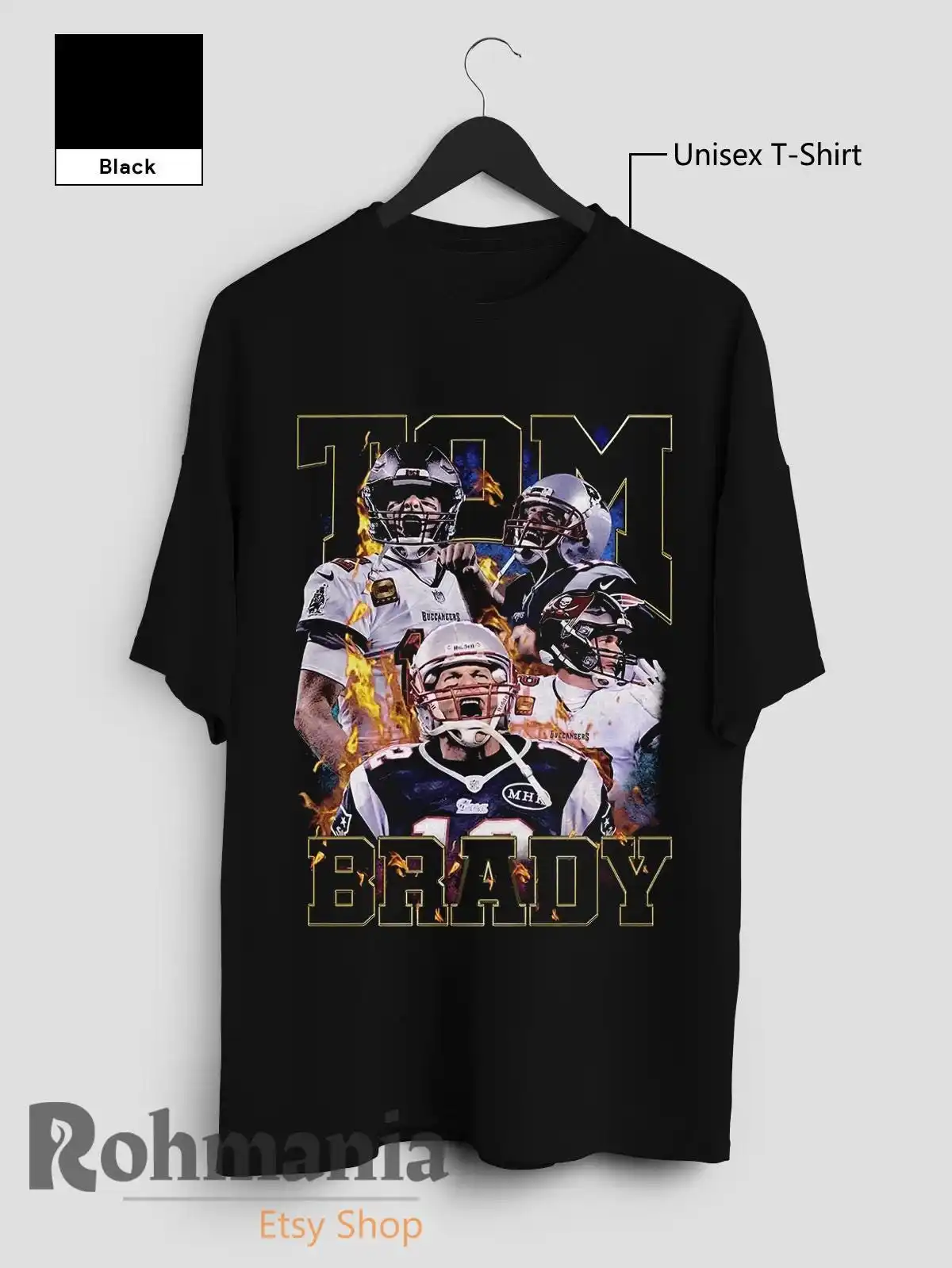 Tom Brady T Shirt, GOAT American Football Shirt, Personalized Casual T-Shirt