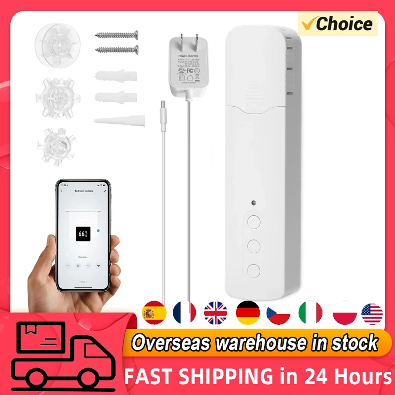 Tuya WiFi TM616EGWT Intelligent Curtain Motor Home Electric Curtain Motors APP Control Compatible with Alexa Google Home