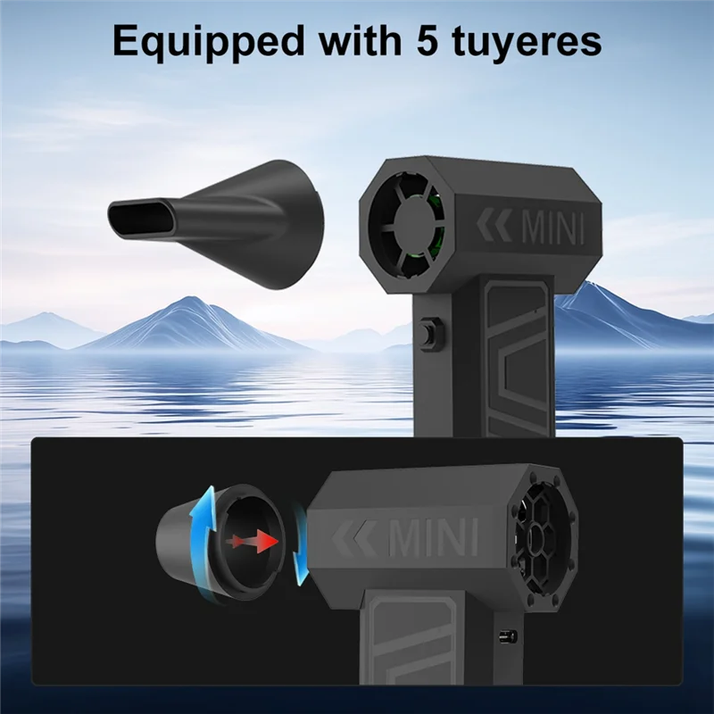 

ABUI-Turbo Jet Fan 5 выпускных сопел для выдувания снега 130000 об/мин зарядка автомобильный вентилятор электрическая воздушная тряпка инструмент для очистки воздуходувки