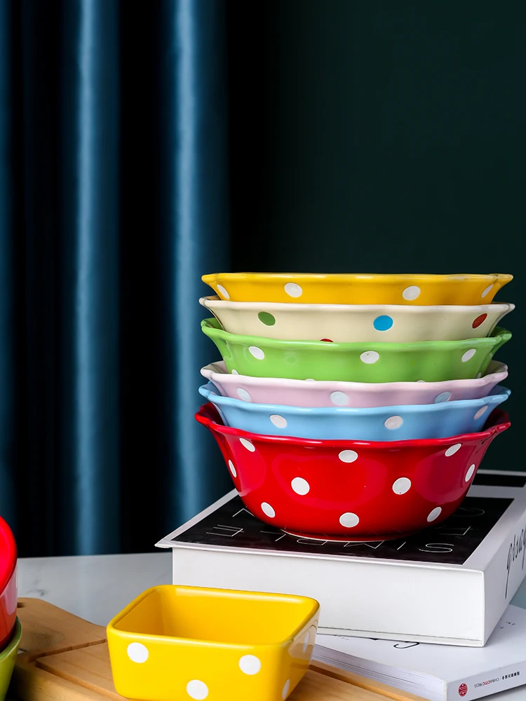 Японская посуда Sle Cerc в горошек, фруктовый салат, лапша, суповая миска, миска для яиц, миска для завтрака из дефера, микроволновая печь, Se