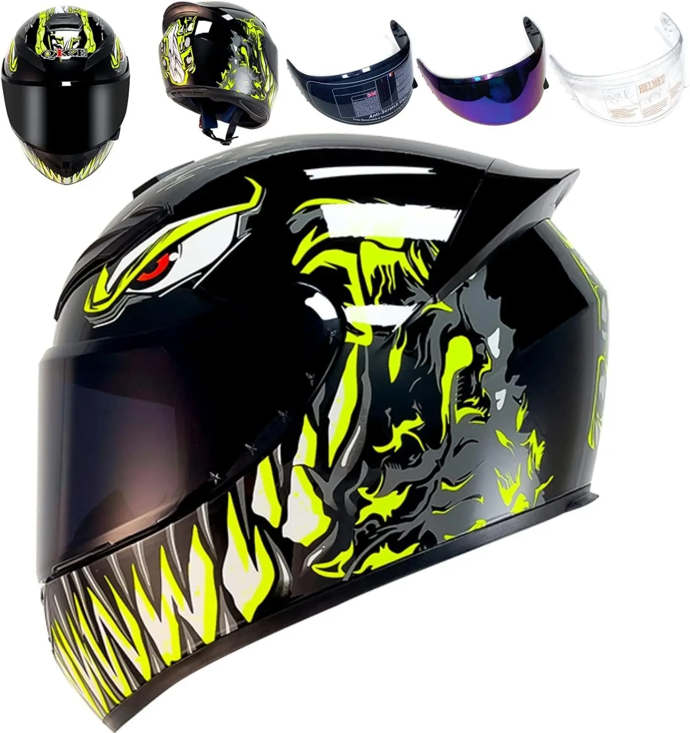 

Полнолицевой мотоциклетный шлем, гоночные шлемы для мотокросса с пряжкой, совместимые прозрачные тонированные козырьки, одобренная модель DOT, уличный велосипед