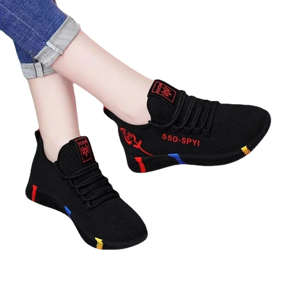 Women\'s Breathable Non-slip Platform Fashion New Casual Shoes Korean Running Shoes Black Sneakers shoes for women 2024