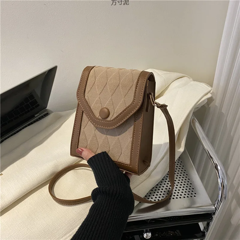 

Textured niche mini mobile phone bag women's retro versatile shoulder crossbody