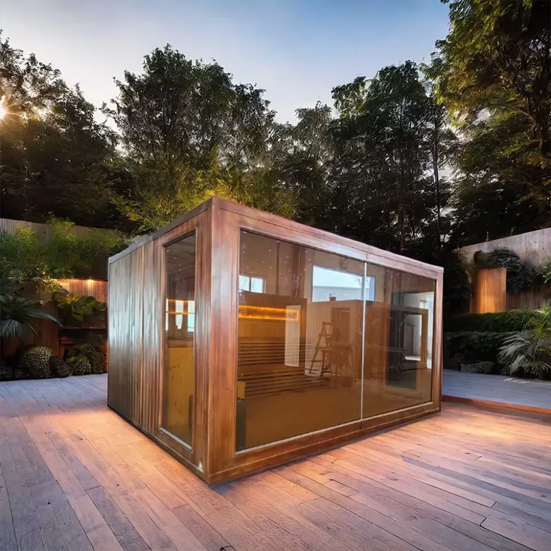 3-4 Person Modern Finnish Electric Solid Wood Steam Sauna Room with Stove and Hot Rocks for Warehouse & Villa Use