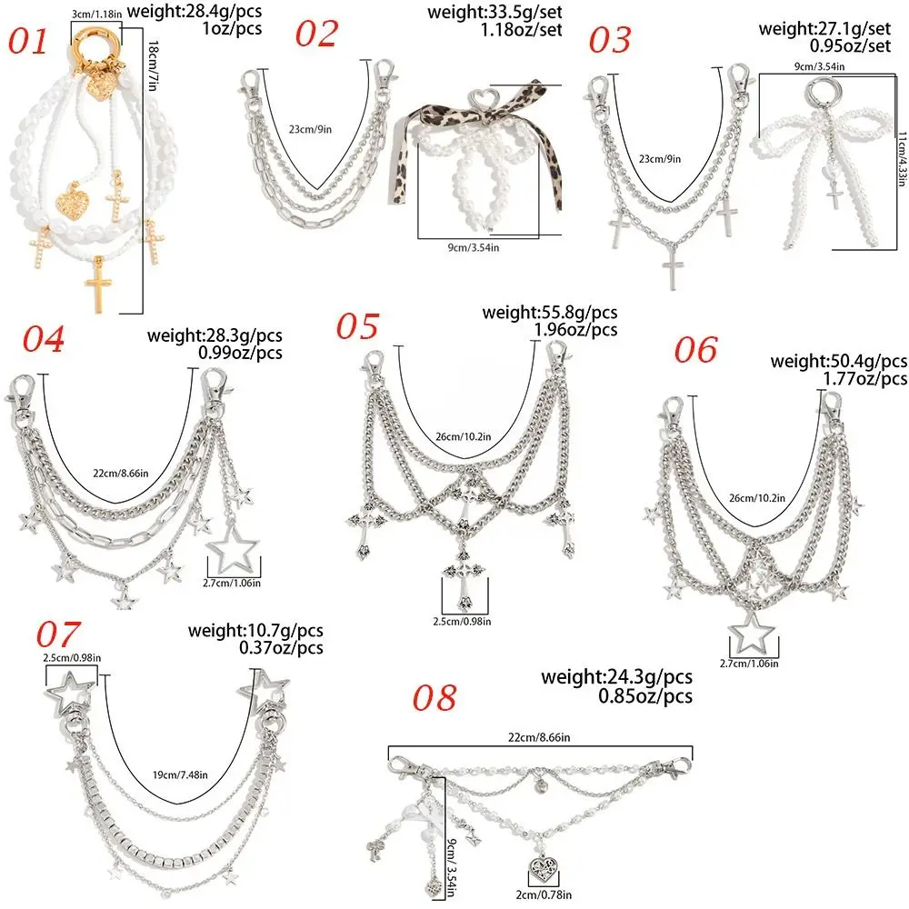 أزياء متعددة الطبقات حقيبة سلسلة معدنية DIY حقيبة يد سحر حقيبة الملحقات نجمة اللؤلؤ الاكريليك مطرز المفاتيح